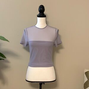 ReoRia Light Purple Sheer Short Sleeve Top sz med EUC B61